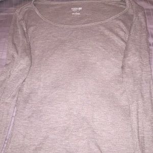 Light olive green/Light grey blouse.